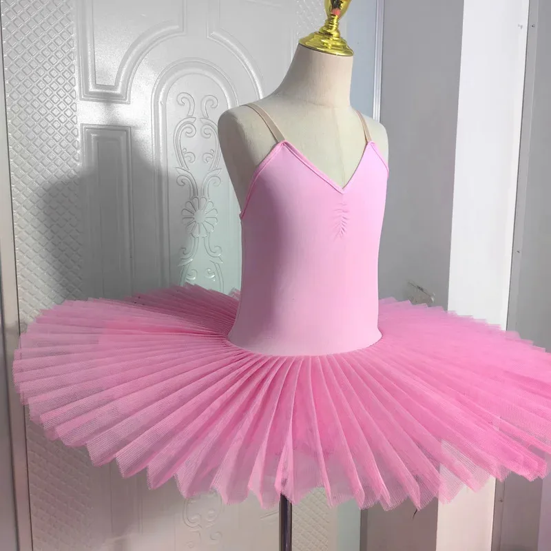 핑크 댄스 투투 스커트 백조의 호수 발레 드레스 어린이 공연 의상 어린이 배꼽 의류 무대 전문 vl;6