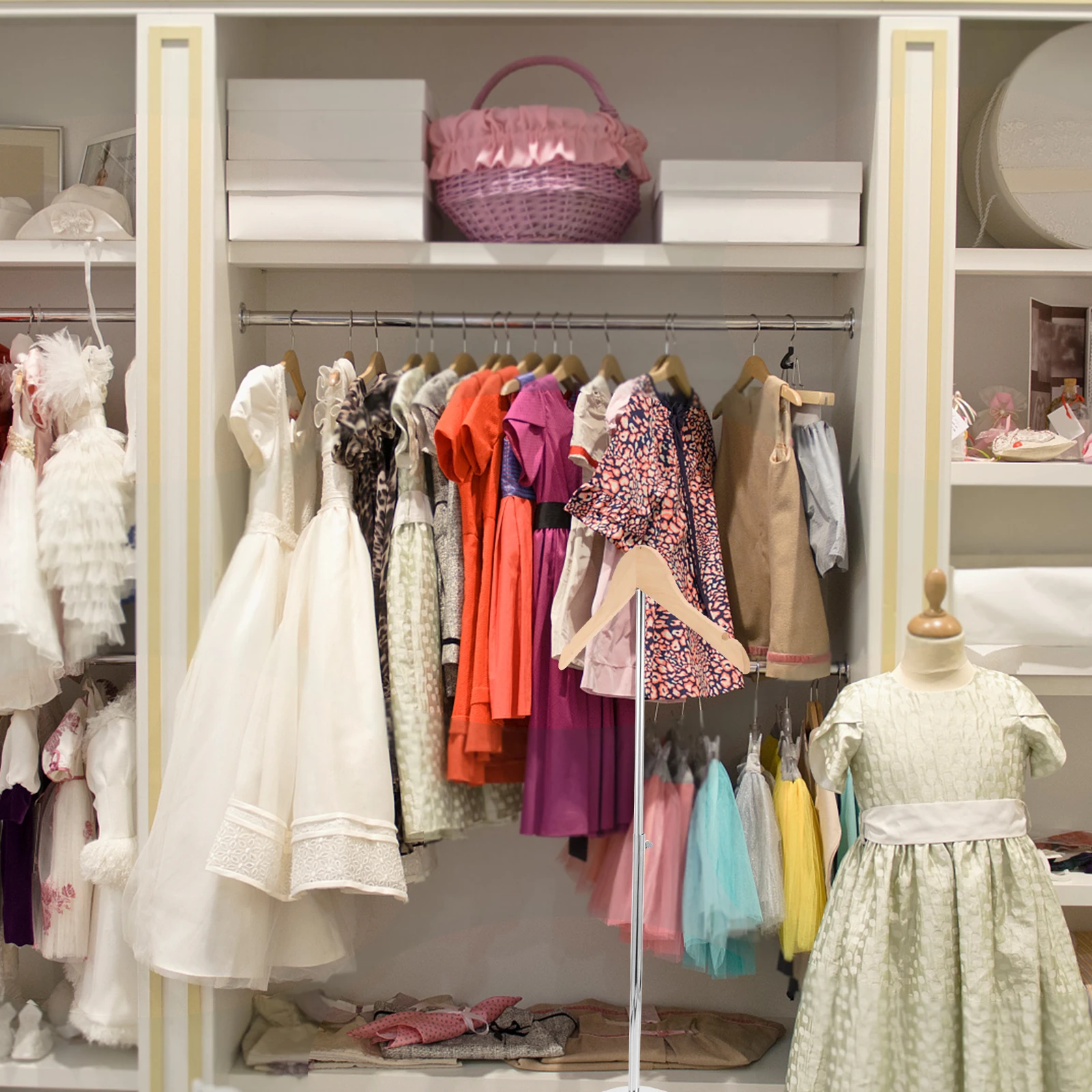 

Adjustable Clothing Display Rack Stand For Retail Store Boutique Shirt Iron T-Shirts Coats Jackets Clothes Hanging Hanger