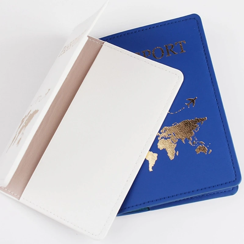 PU Leather Passport Holder Luggage Tag Card Cover for Women Men Lover Couple Wedding Gift Travel Wallet