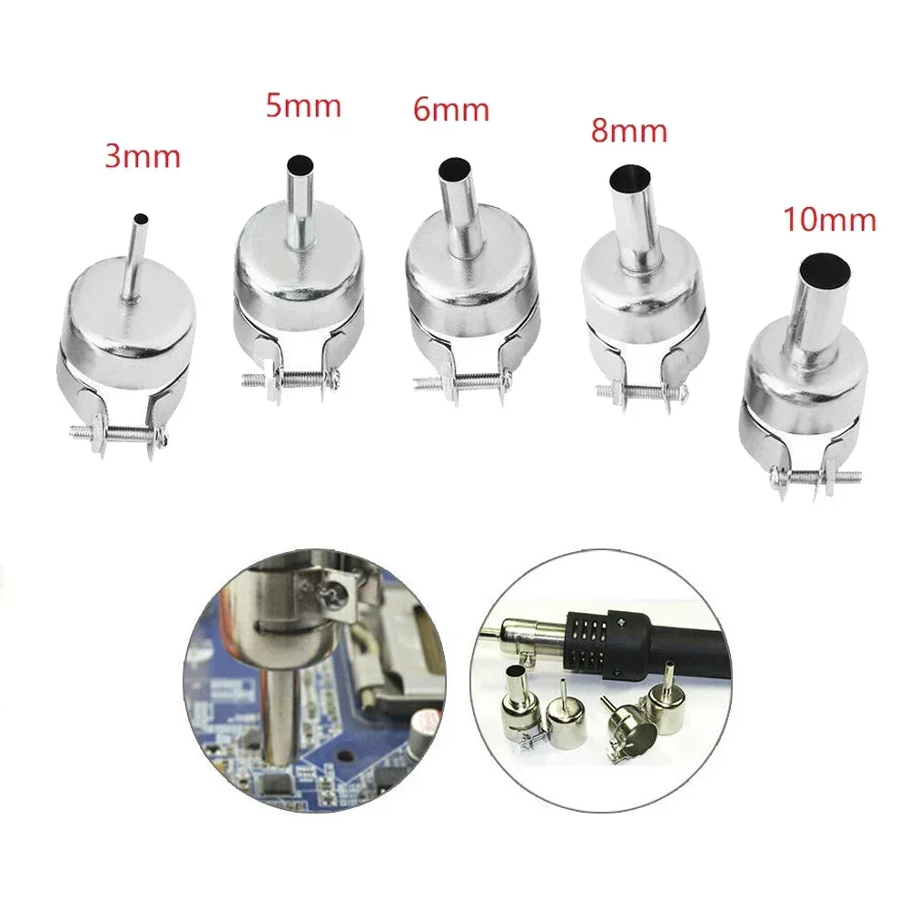 5Pcs Universal Nozzles Set For 850 852D 898 Soldering Station Hot Air Welding Nozzle Air Gun Stations Nozzle Welding Accessories