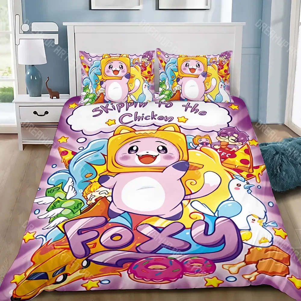

Милый мультфильм Ланки-коробка Boxy Foxy пододеяльник наволочка комплект постельного белья для взрослых мальчиков и девочек украшение для спальни детский подарок