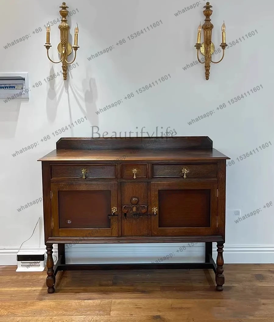 French solid wood antique side cabinet old Shanghai retro old locker American style