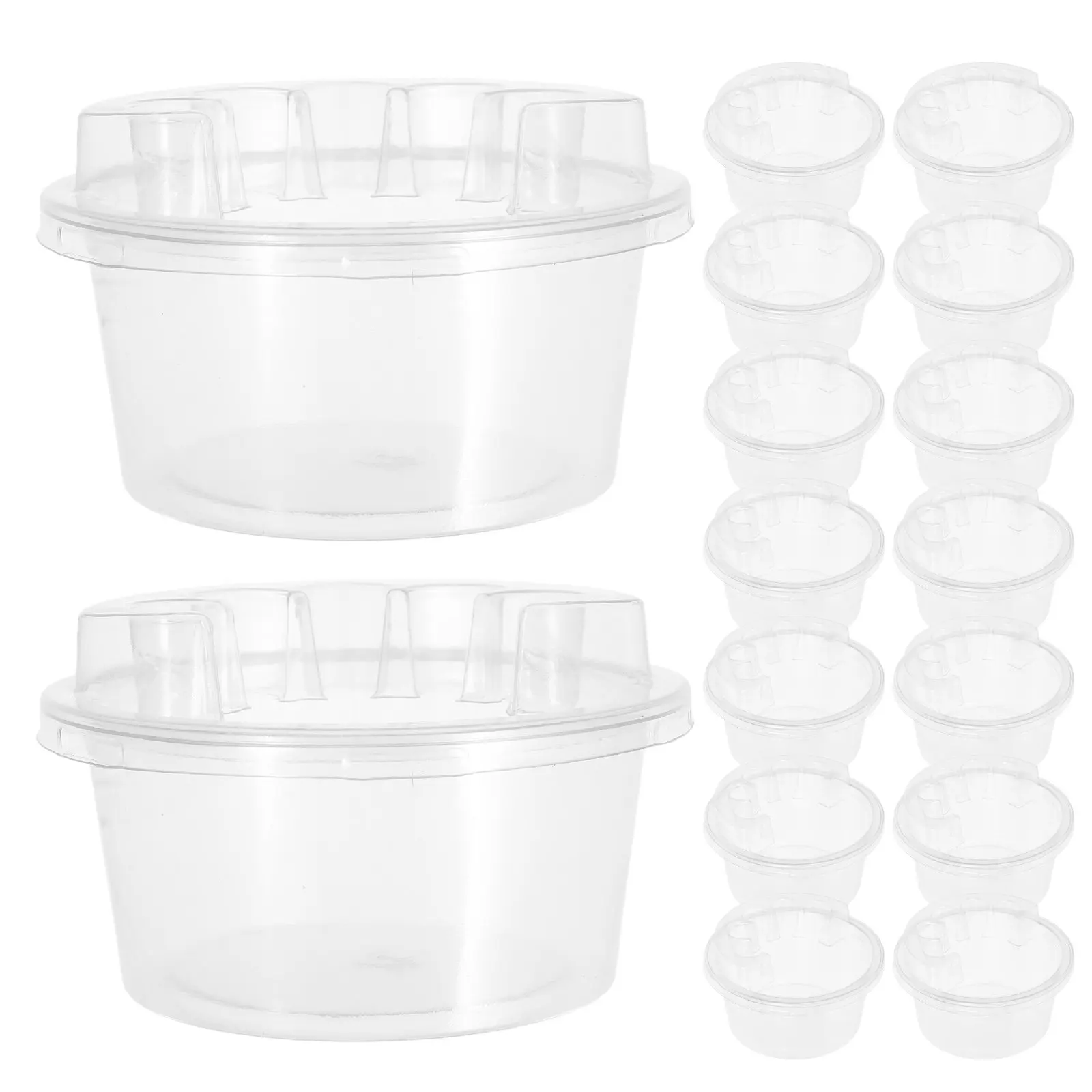 

20Pcs Tattoo Plastic Cleaning Cup Stand with Built-in Needle Rack Efficient Ink Separation Portable Compact Tattoo Disposable
