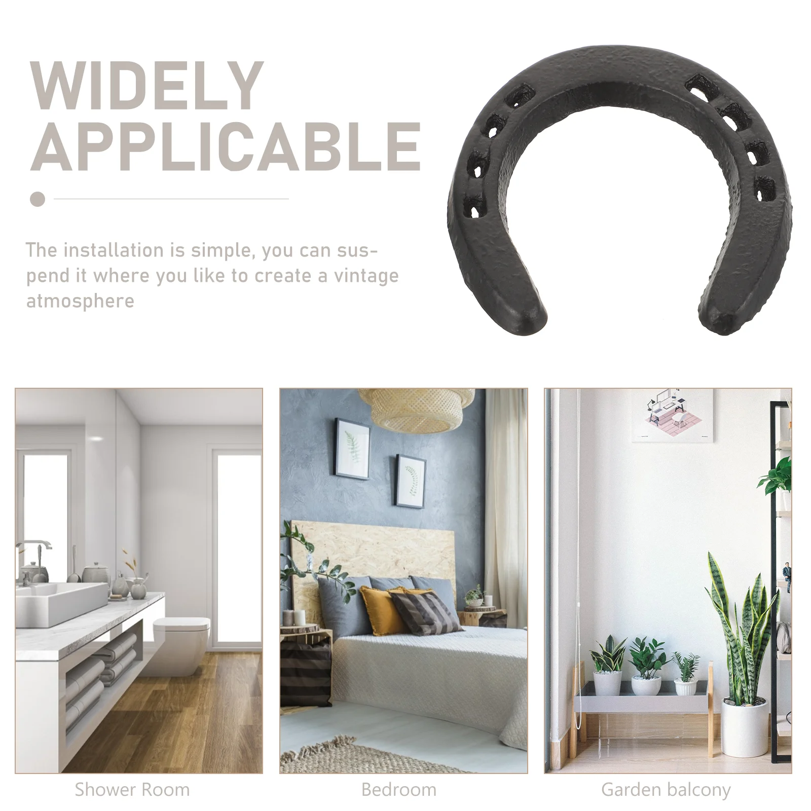 Large Cast Iron Horseshoe Wall Hanging Metal Wall Sculpture Horseshoe Shaped Figurines Iron Wall Art Sculptures Horseshoe