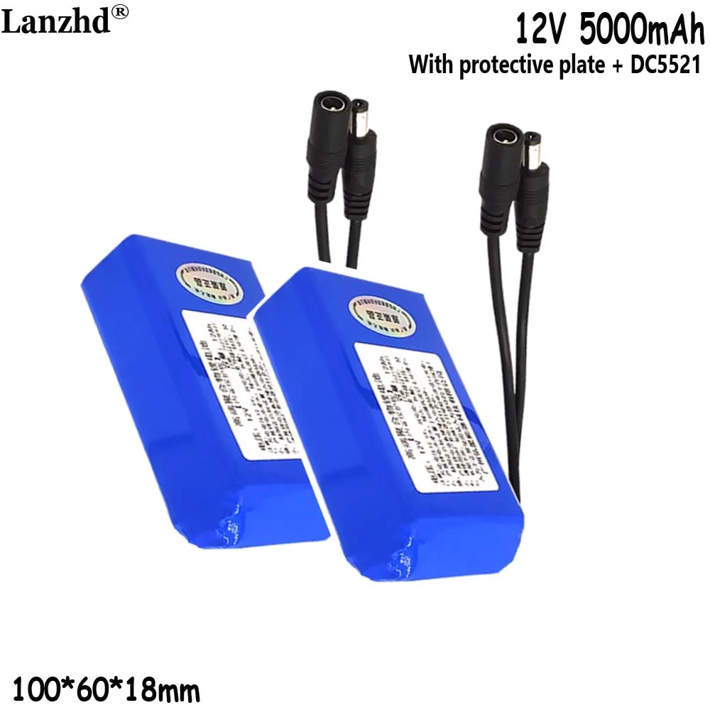 DC 12V polymer lithium battery pack For LED headlamp beekeeper protection suit outdoor booth lighting box small-sized battery