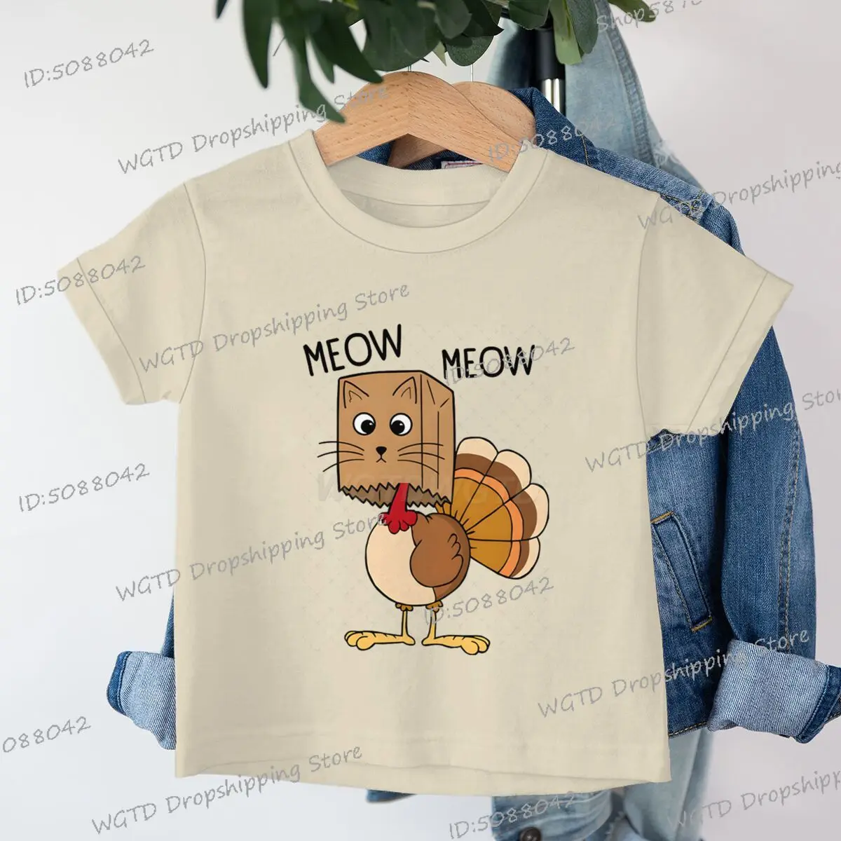 

Children Clothes Neow Neow Turkey Graphic Kids Fashion Short Sleeve T-shirt Fun Popular Design Crewneck Thanksgiving Cotton Tee