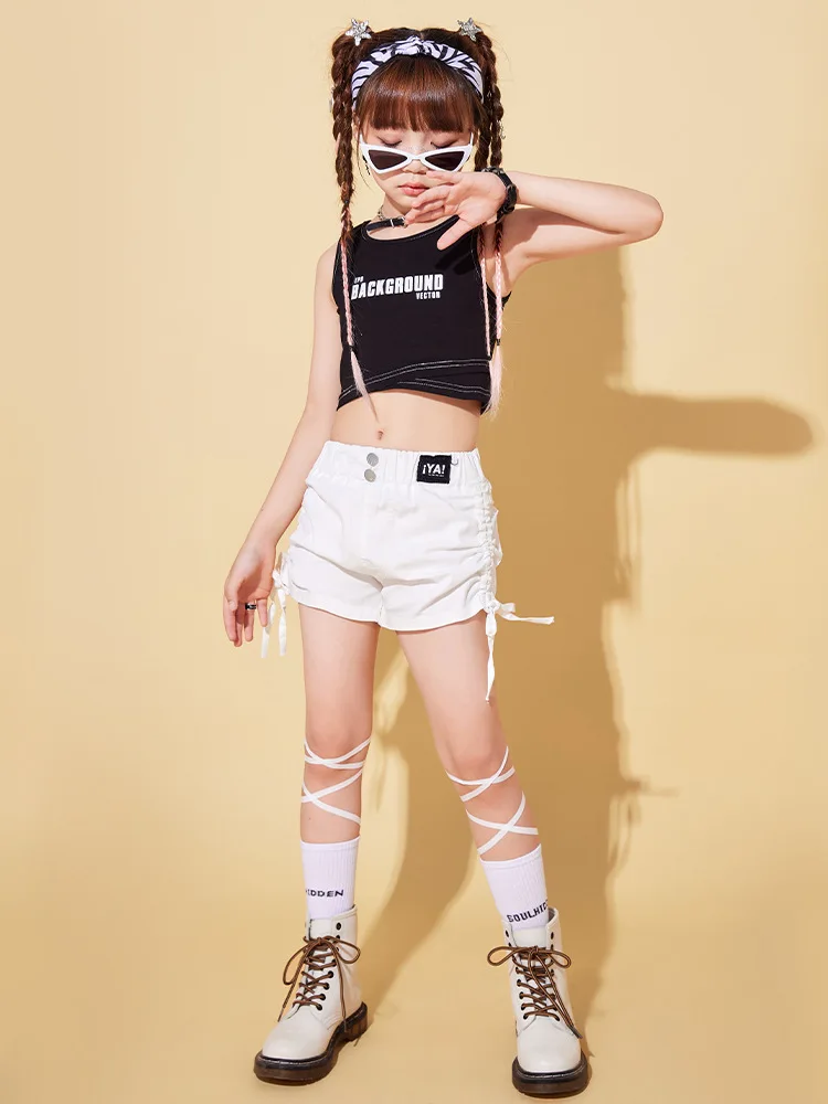 Kids Ballroom Costumes Dancing Clothes Jazz Hip Hop Wear for Girls Boys Dancewear Street Children Dance Wear Vest Pants Shorts