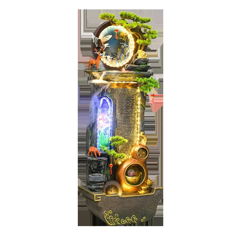 Living room fish tank flowing water ornament circulating water indoor and outdoor landing to make money