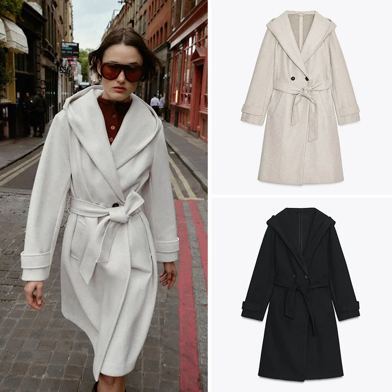 New Arrival Women's Jacket ZA2025 Autumn Standard Fit Medium Length Double Breasted Other Material Ladies Fashion