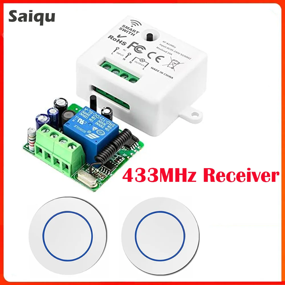 

Wireless Relay Remote Control Switch WiFi Light Switch RF 433MHZ Wireless Relay Switch Module Remote Control