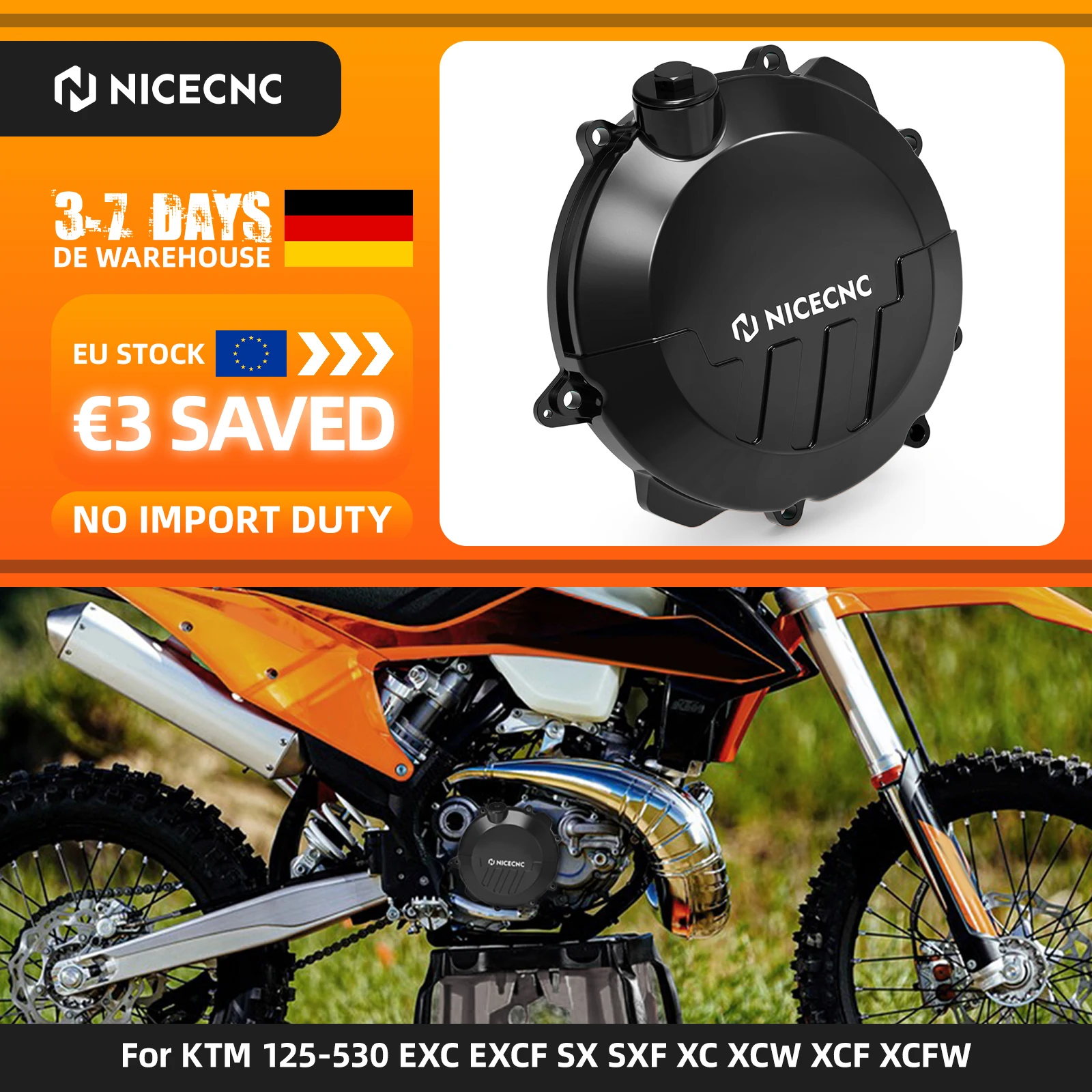Image of (EU-Lager) Verstärkte Kupplungsabdeckung für KTM EXC 300 EXC 250 XCW 300 2017-2023, für Husqvarna TE 300 TE 250, GasGas EC 300 EC 250