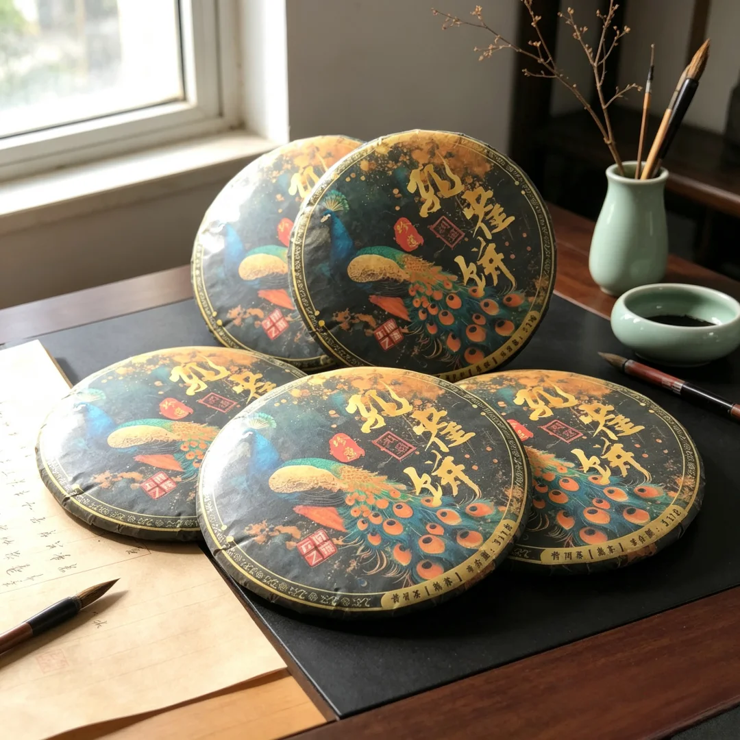 100g/357g Chinese Yunnan Sheng Puer Cake Model For Diy Shelf Decoration With Cover Pattern No Packaging Model
