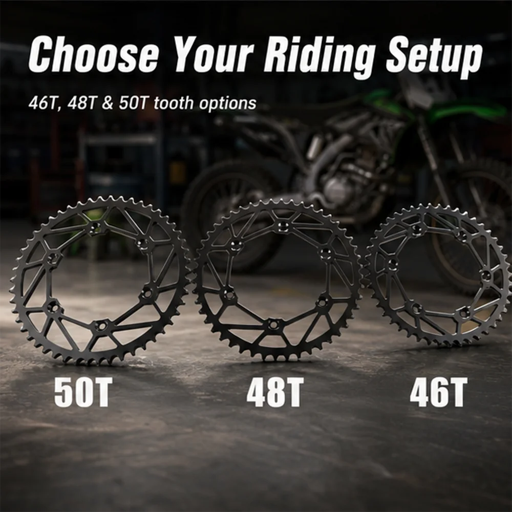 Motorcycle Rear Sprocket 520 Chain 46T 48T 50T Tooth Gear For Kawasaki KX 125 250 250X 250F 450X 450F KX125 KX250 KX250X KX450X