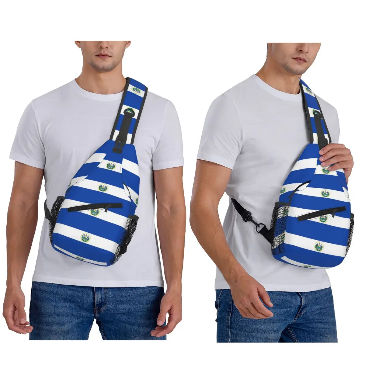 السلفادور العلم الهدايا حقيبة الصدر الرجال حبال Crossbody على ظهره حقيبة صدر للرجال السفر المشي لمسافات طويلة Daypack حقيبة الكتف