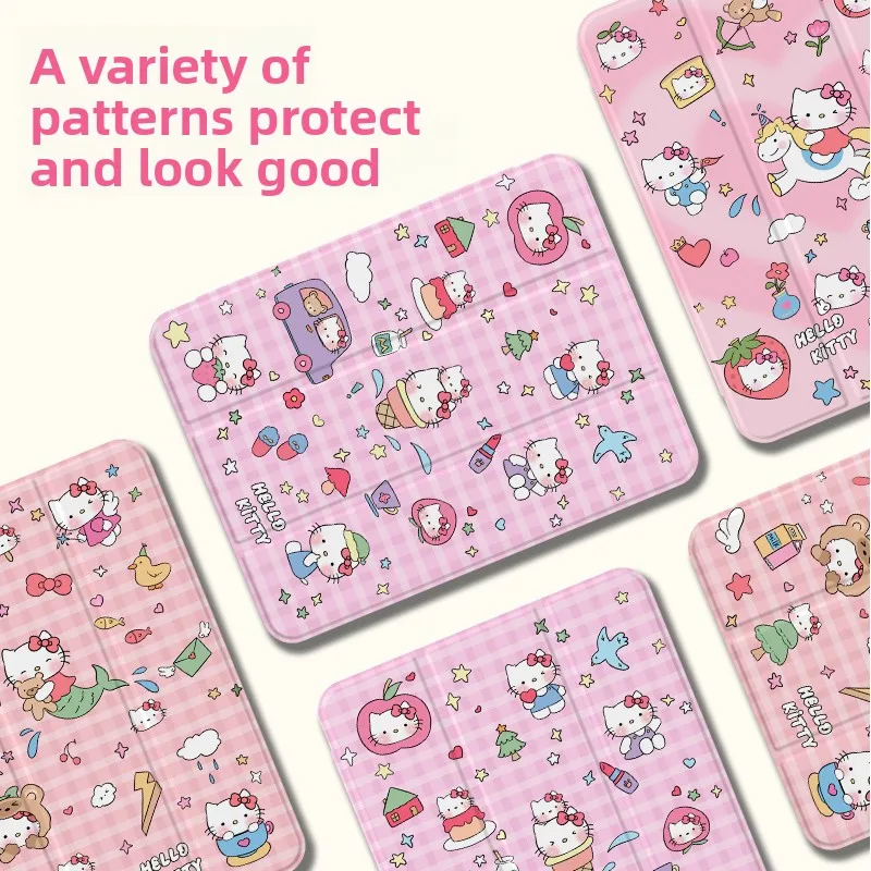 MINISO Hello Kitty para ipad Funda iPad A16 11in Pro4 5 6 Funda para tableta Ipad Air3 4 5 Mini 6 7 10th 11th Gen Funda protectora