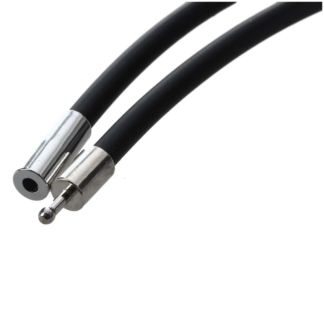 ABQR 19,75 Zoll 3 mm modische Gummikordel-Halskette mit Edelstahlverschluss – Schwarz