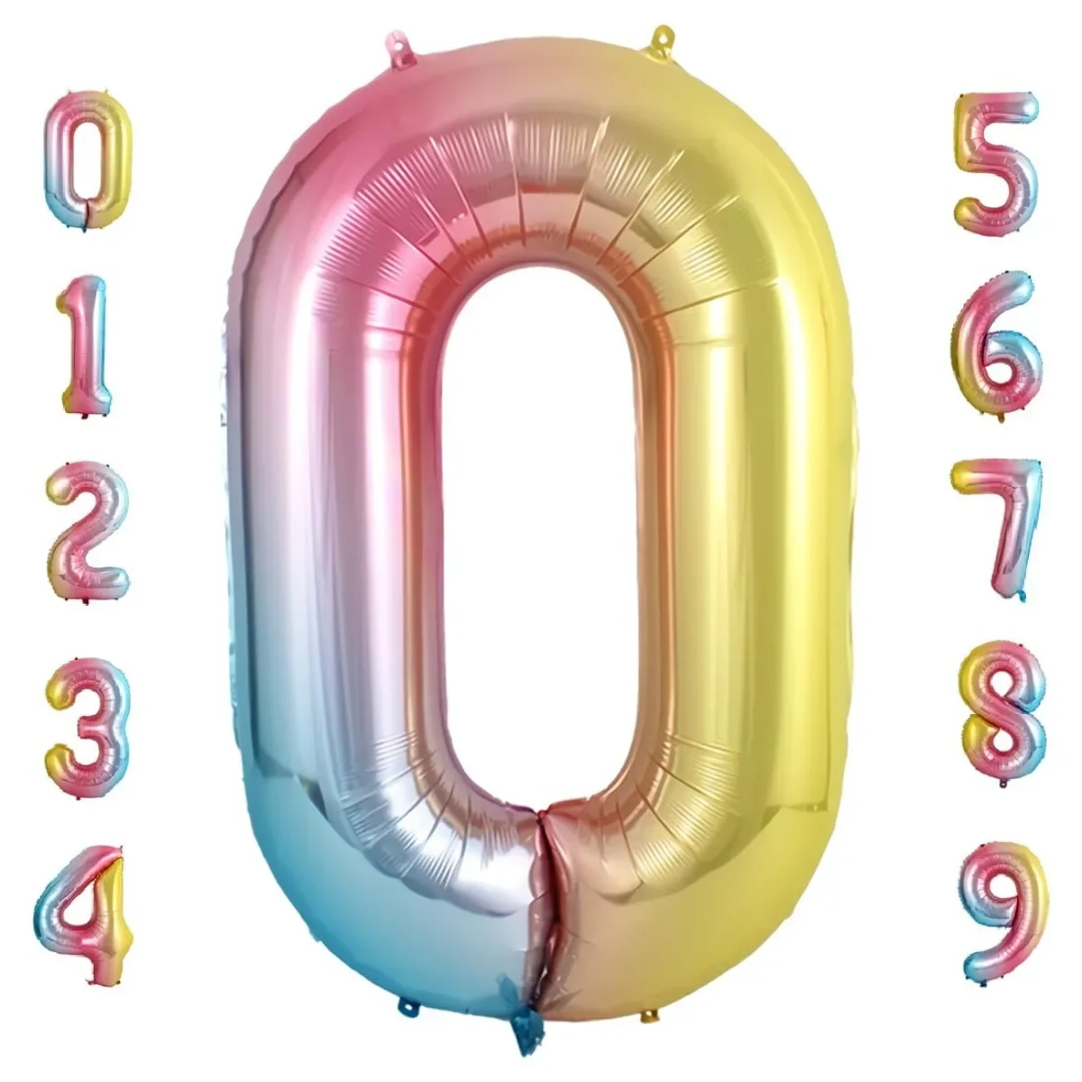 

40” Rainbow Gradient Colorful Number Foil Helium Balloons for Birthday Party Graduation Wedding Anniversary Baby Shower Decor