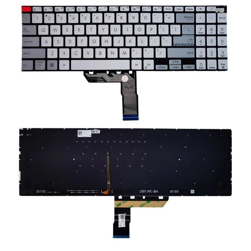 

Новая клавиатура LL+ для Asus Vivobook pro M7600Q X7600 N7600Z, американская раскладка, с подсветкой, серебристая