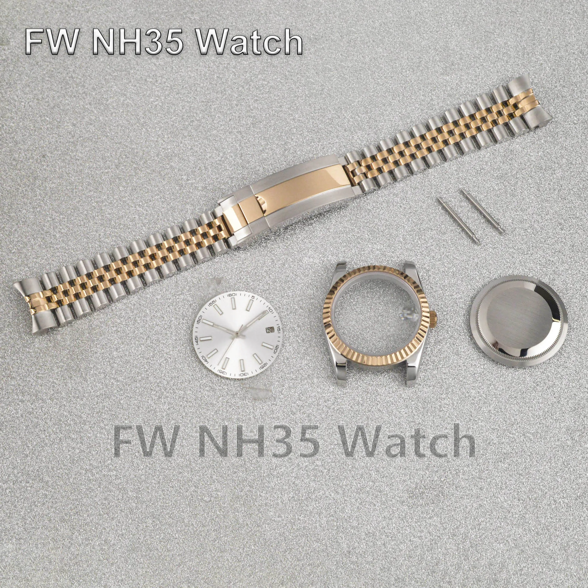 

NH35 Case Sapphire Glass 10ATM Waterproof Watch Case for Datejust Watches DIY Mod Parts fit NH34/NH35/NH36 Automatic Movement