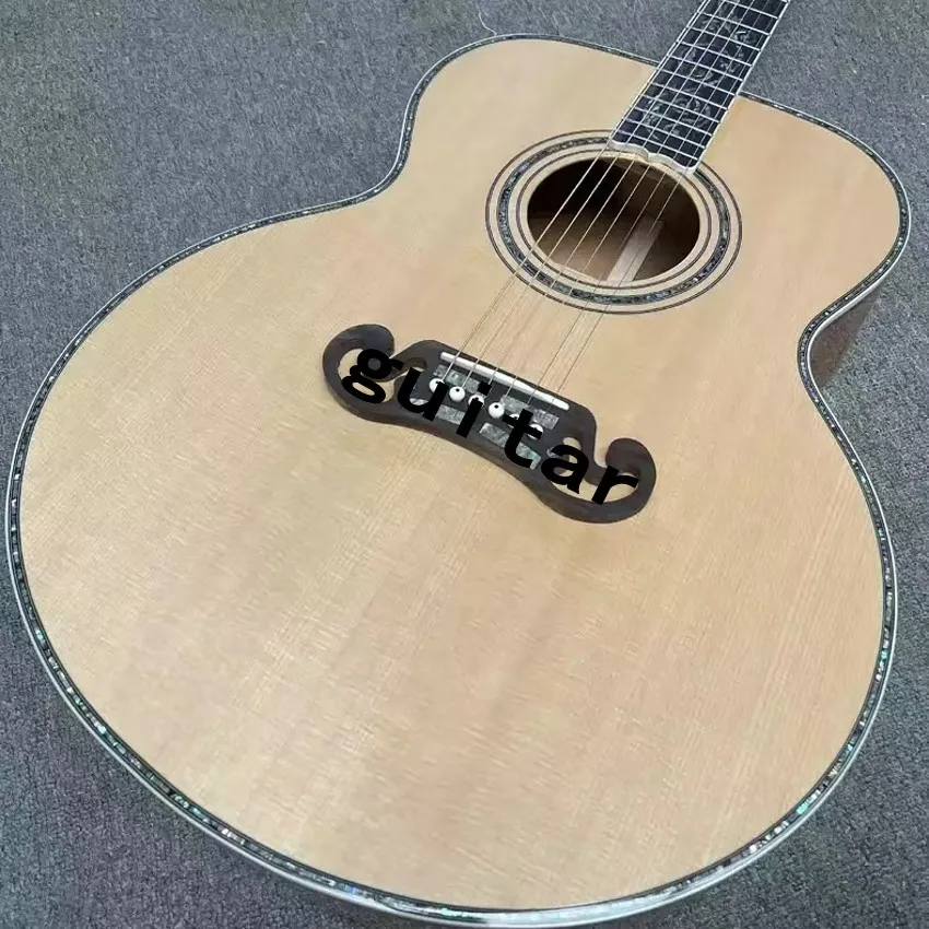 43 inch Jumbo Mold J200 Series Solid Wood Top with Full Abalone Shell Inlaid Soundtrack Guitar