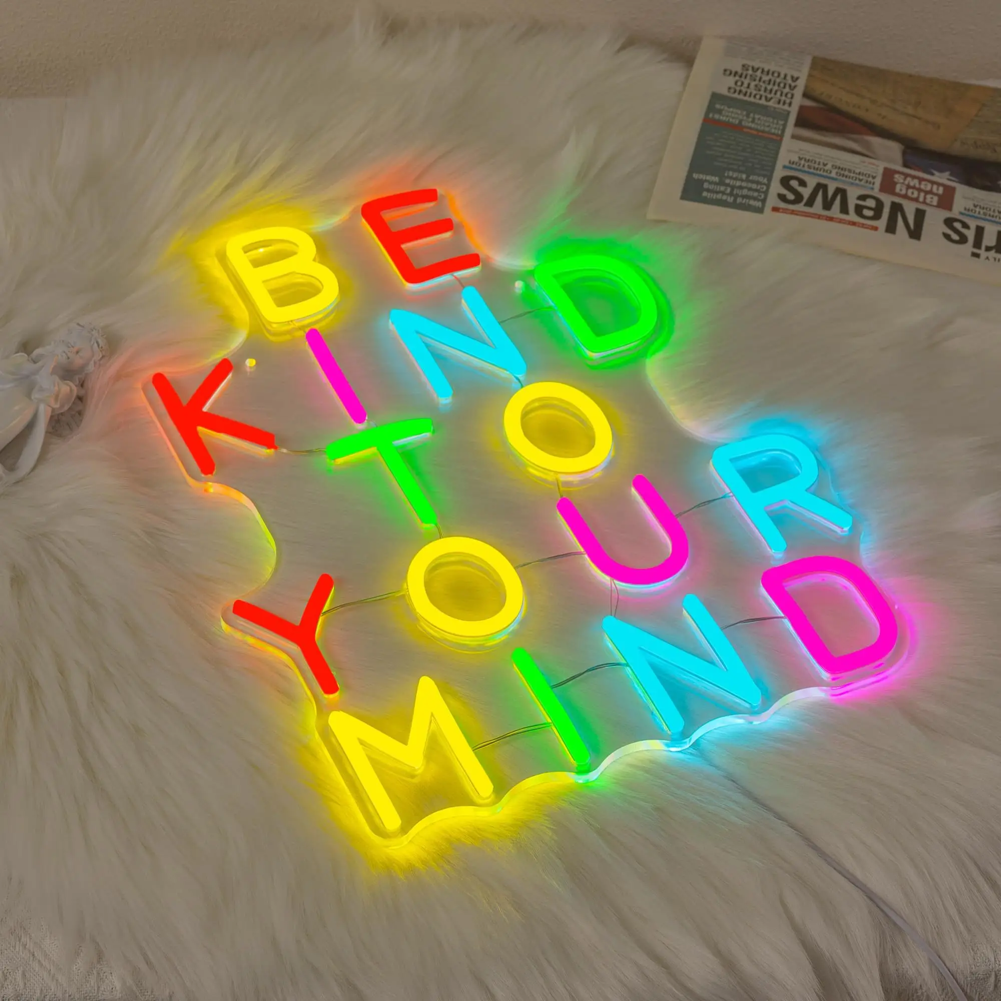 BE KIND TO YOUR MIND Neon, USB powered, with dimmer switch, suitable for bedroom, study, yoga room