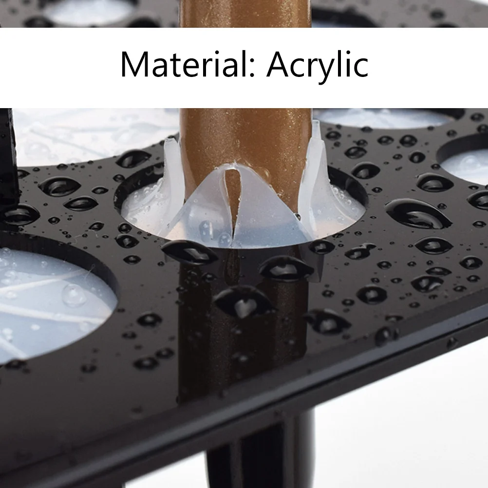 1 قطعة منظم فرش التجميل أكريليك 26 فتحة حامل متين خفيف الوزن فرشاة للمكياج حامل مسمار الفن تجفيف الرف التخزين