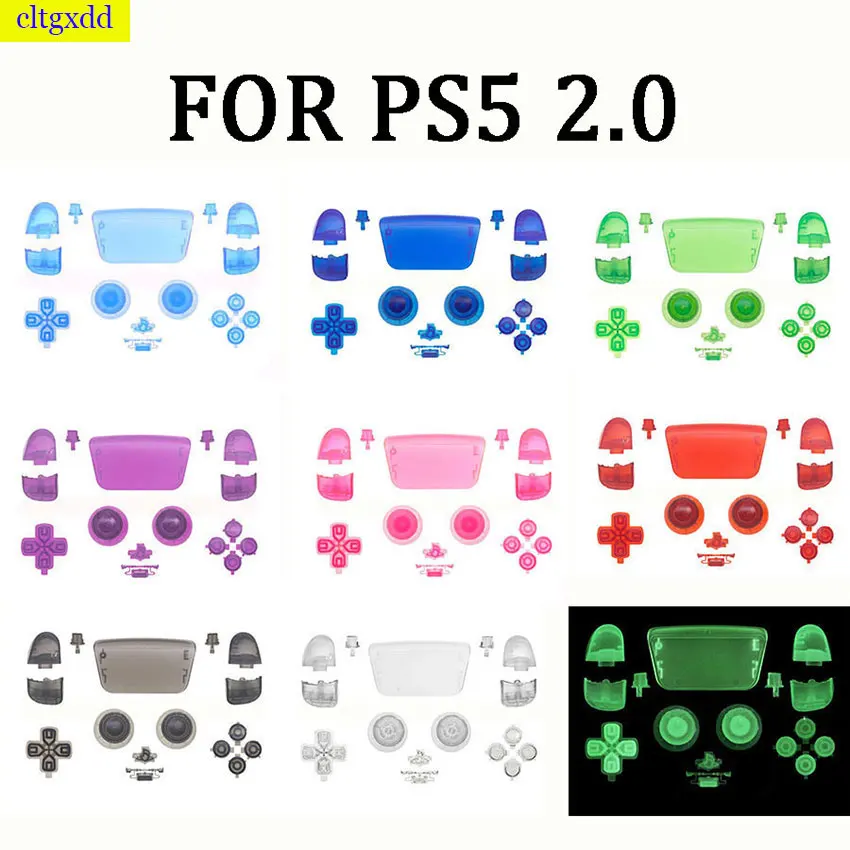 1 set FOR PS5V2 2.0 Controller L1 R1 L2 R2 Replacement Joystick Cover Kit PS5-BDM 020 Clear Color Button PS5 V2.0 Small Kit