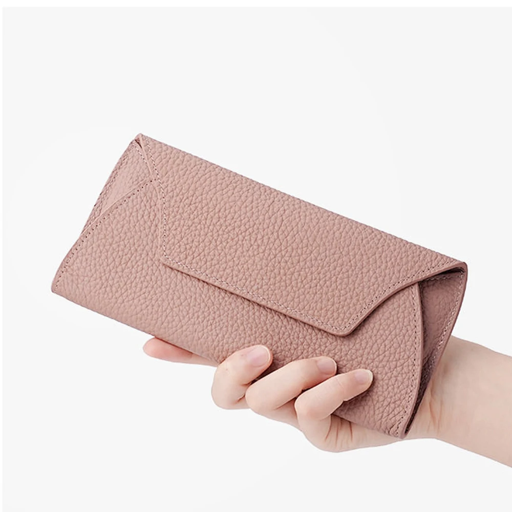 Persoanlized Letters Women Long Clutch Wallet Genuine Leather Custom Name Female Card Holder Phone Purse Bag Lady DIY Gift view 2
