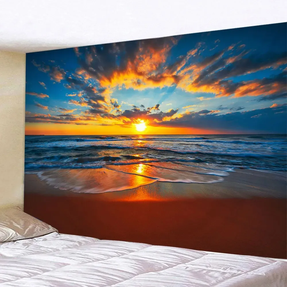 Spiaggia tramonto modello arazzo dormitorio appeso a parete panno decorazione della casa camera da letto soggiorno sfondo panno 230x180 cm