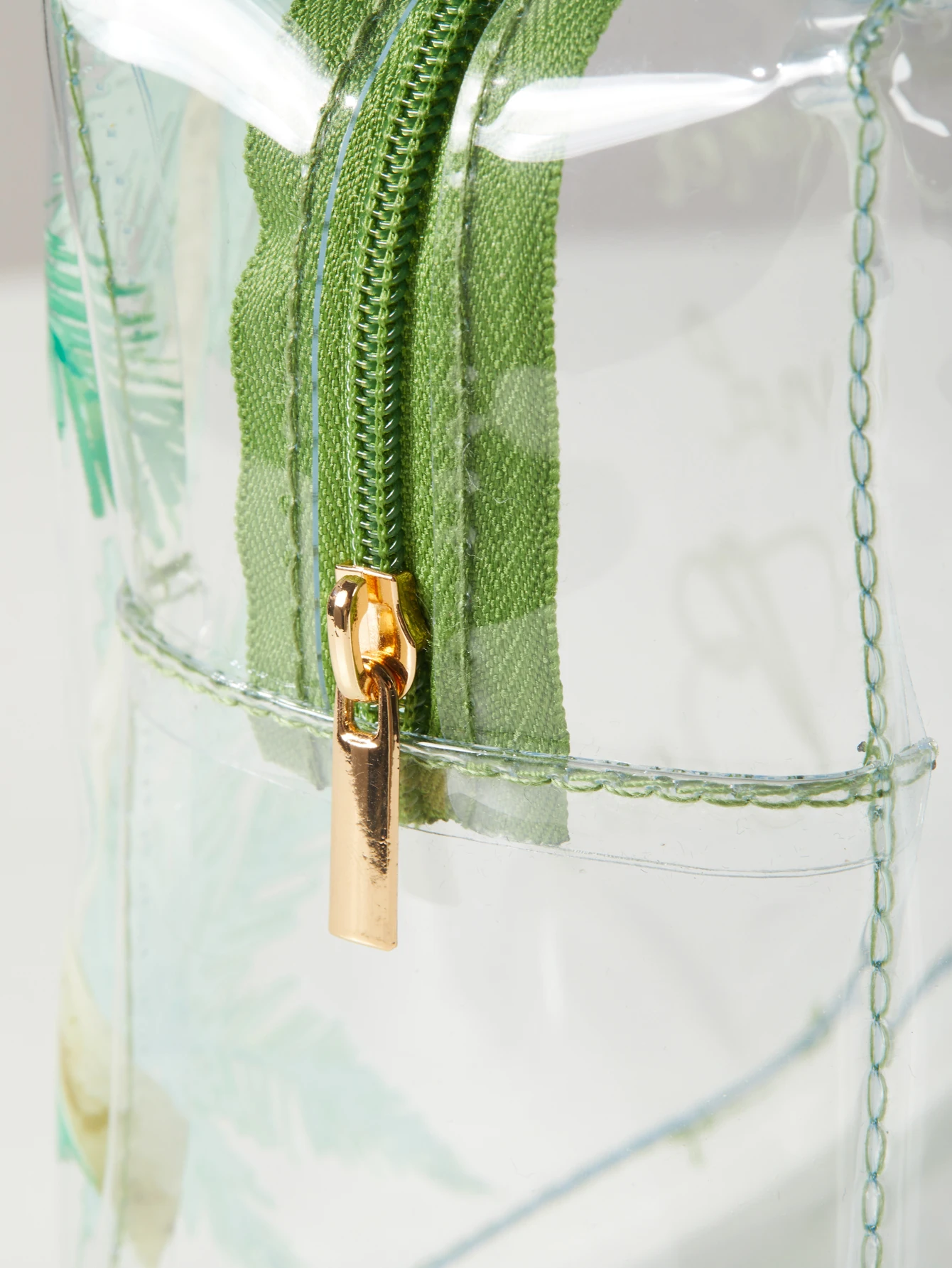 Big Waterproof transparent PVC Coconut trees pattern makeup bag organizer Beach Bag cosmetic bag travel makeup bag Students Pen