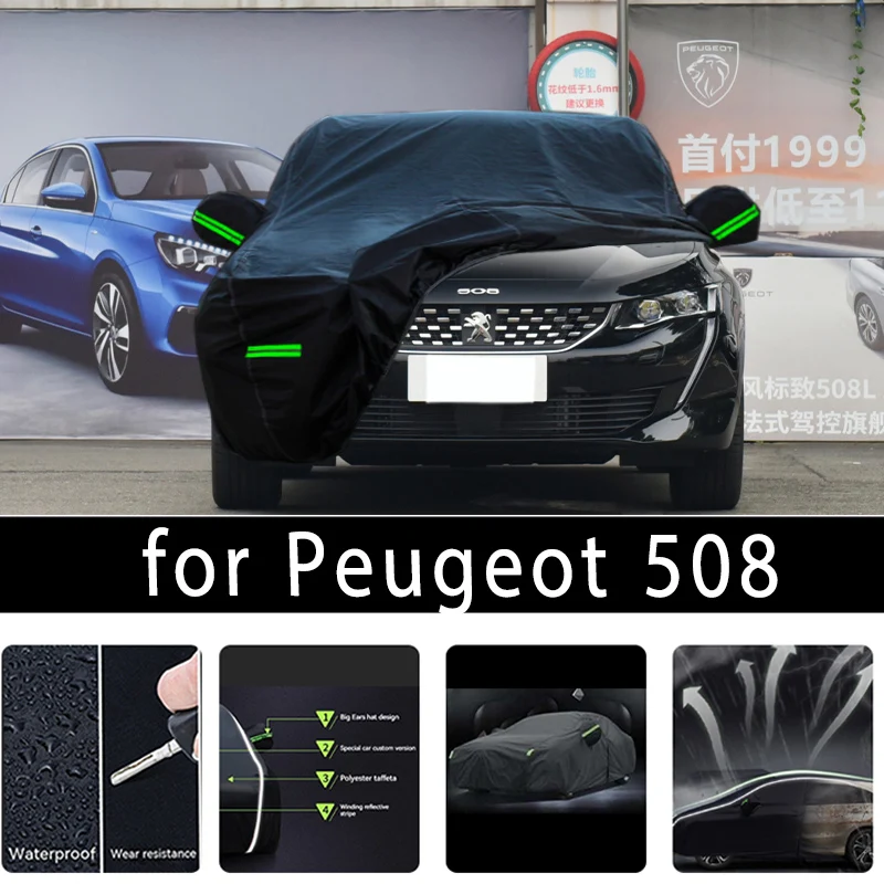 

For Peugeot 508 Outdoor Protection Full Car Covers Snow Cover Sunshade Waterproof Dustproof Exterior Car accessories