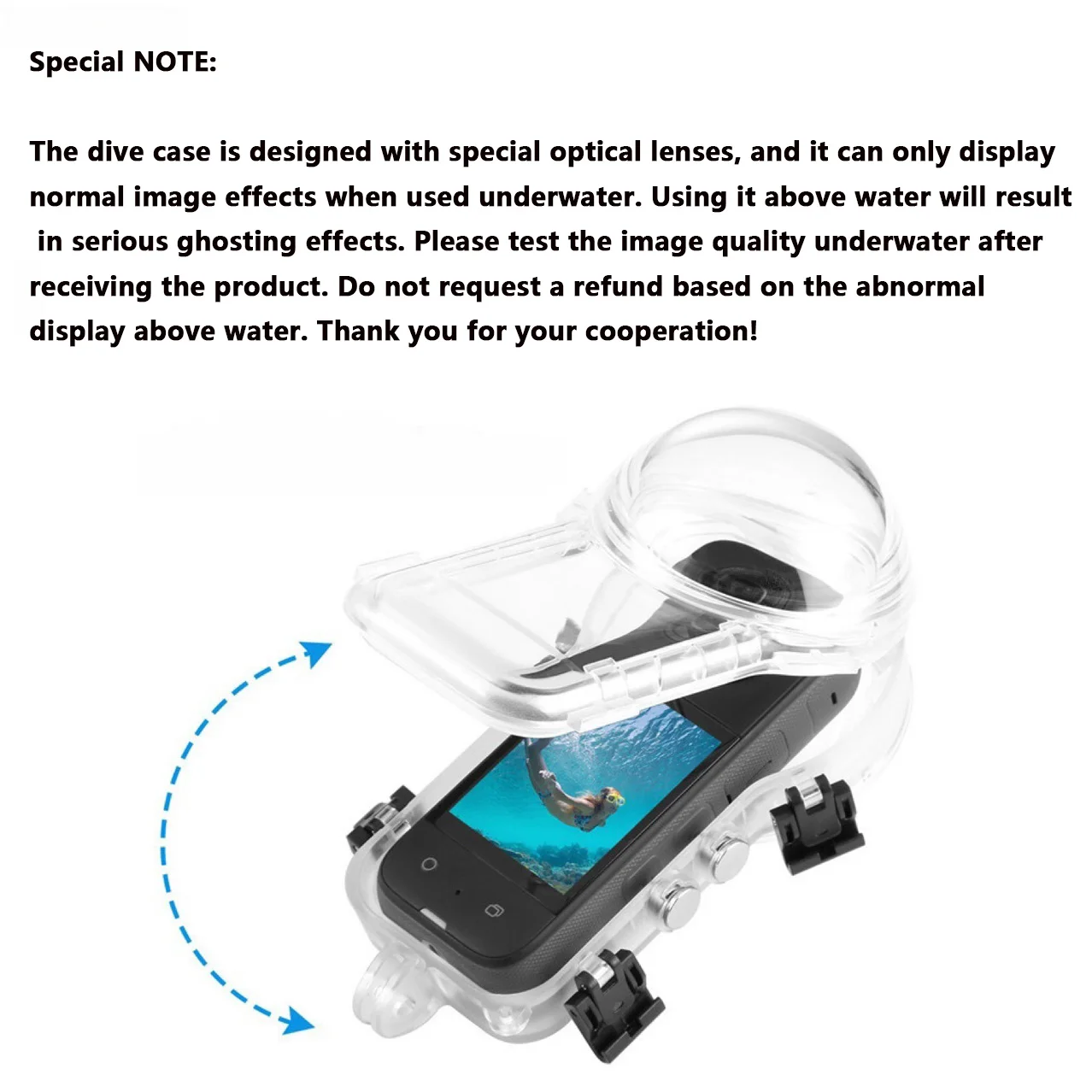 Invisible Dive Case 50m Waterproof Dive Protective Case For Insta360 X3 Camera Underwater Housing Cover Accessories Anti-scratch