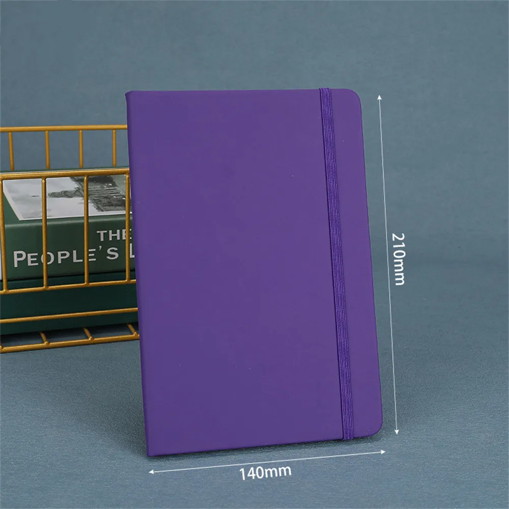 A5 Red Blue Elastic Binding Creative Business Office Notebook Book Student Diary Notepad Office Stationery