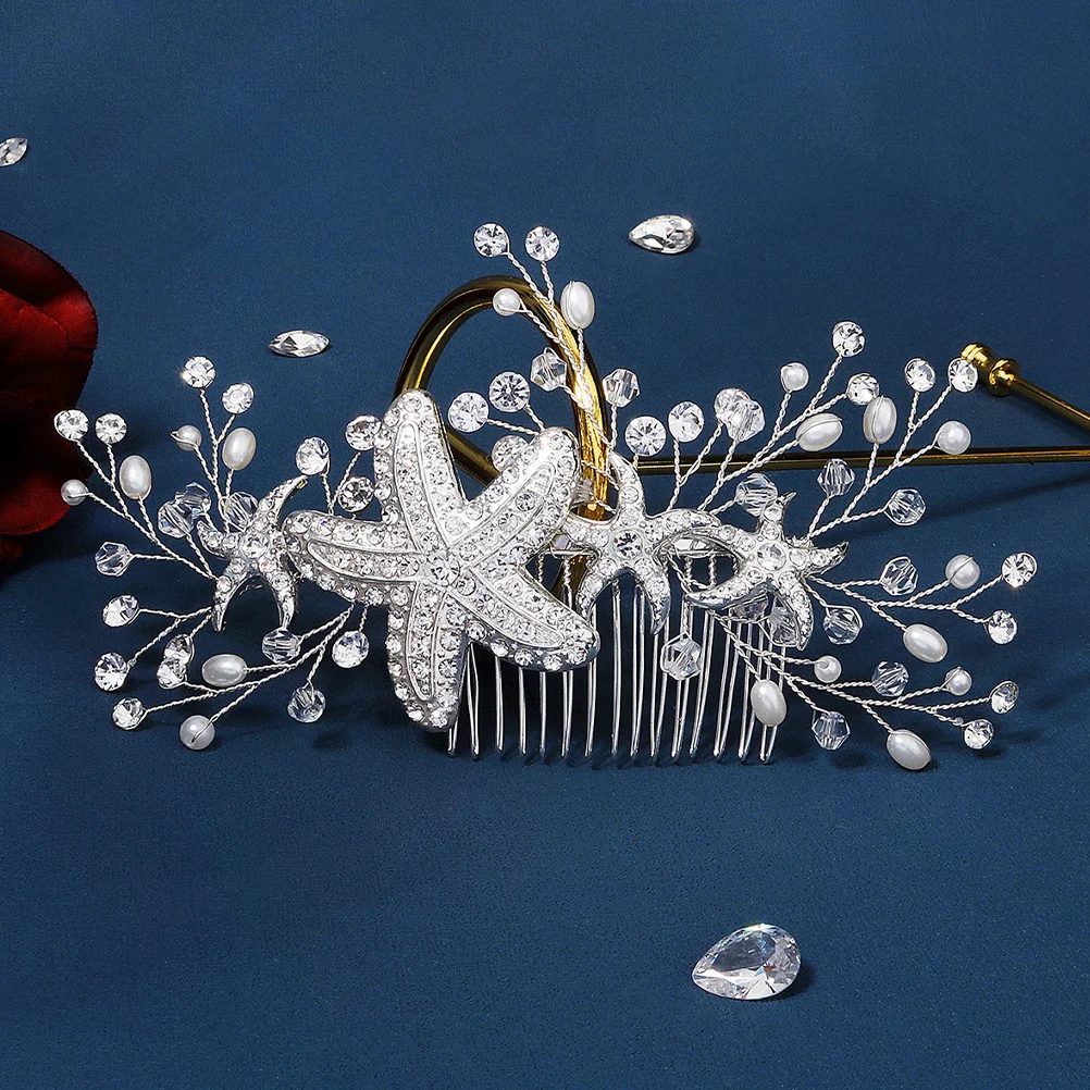 

Pearl Star Hair Side Comb Elegant Wedding Hair Accessories Bridal Headpieces for Party and Cosplay Bridal Headpieces for Wedding