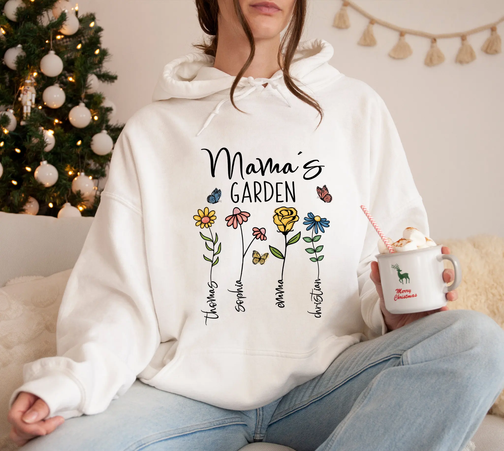 

Mama's Garden Printing Hoodie Sweatshirt Women Long Sleeve Sweatshirt Pullover Tops Fashion Vintage Autumn Winter Clothing
