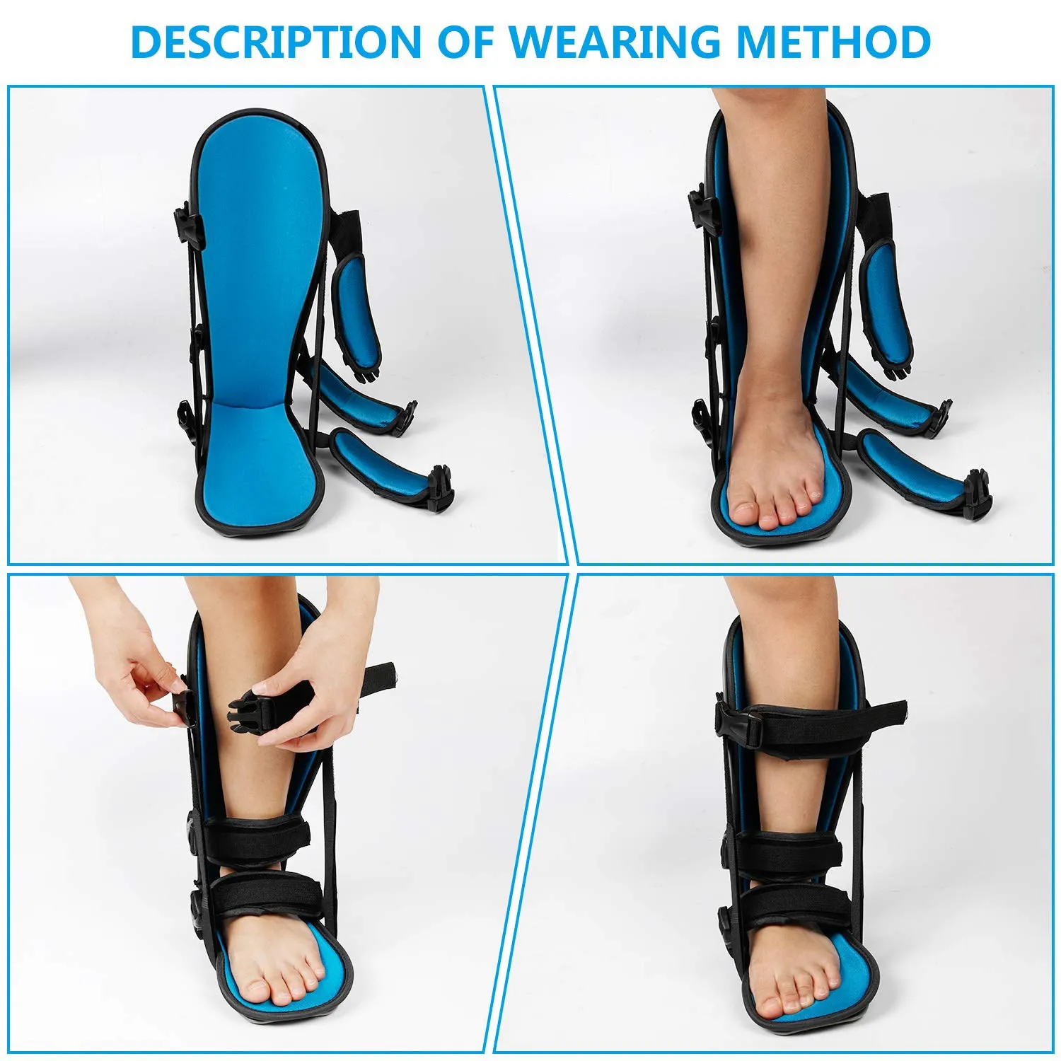 Fascite plantar Noite Splint Foot Support, Bota Tendonitis Brace para Fascia Tendon e Bezerro Alongamento Heel Bone M