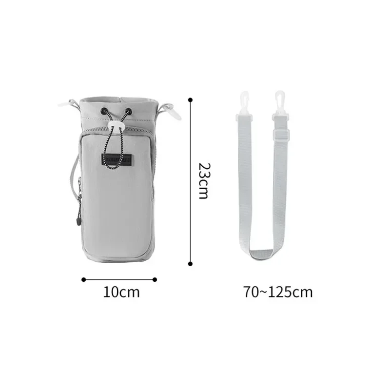 1pcs 블랙/그레이 휴대용 물병 가방 스트랩 홀더 파우치 열 진공 머그컵 슬리브 컵 절연 보호 커버