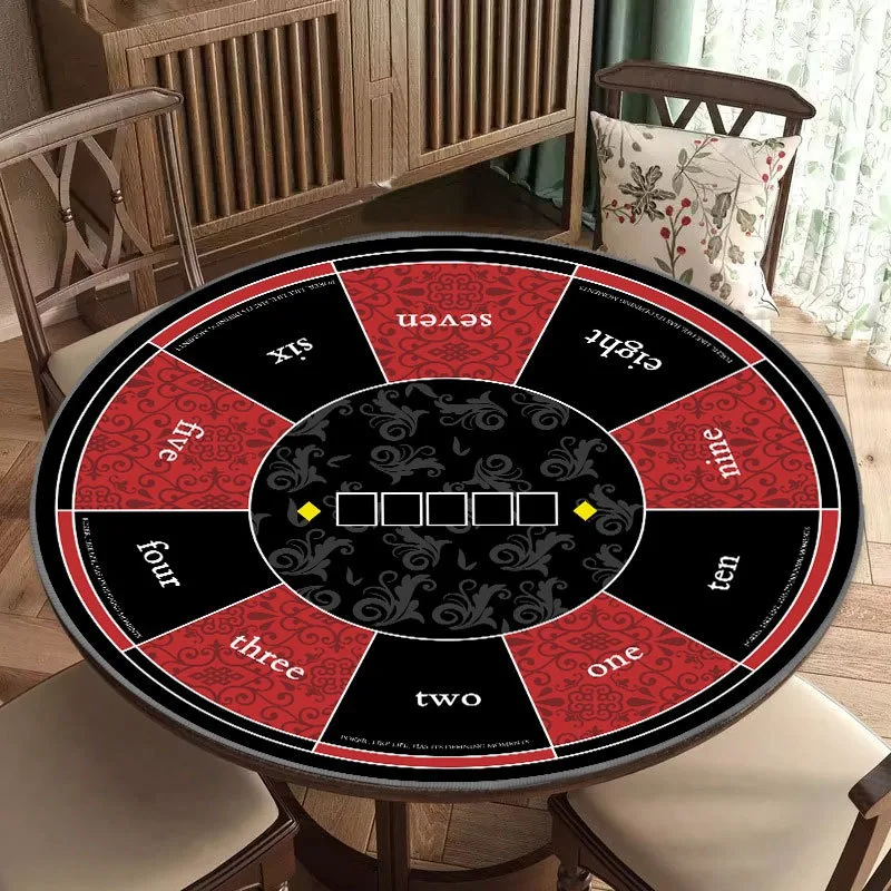 80-センチメートルラウンドテキサスホールデムテーブルマットポータブル折りたたみカジノポーカーゲームテーブルマットさまざまなエンターテイメントテーブルマット