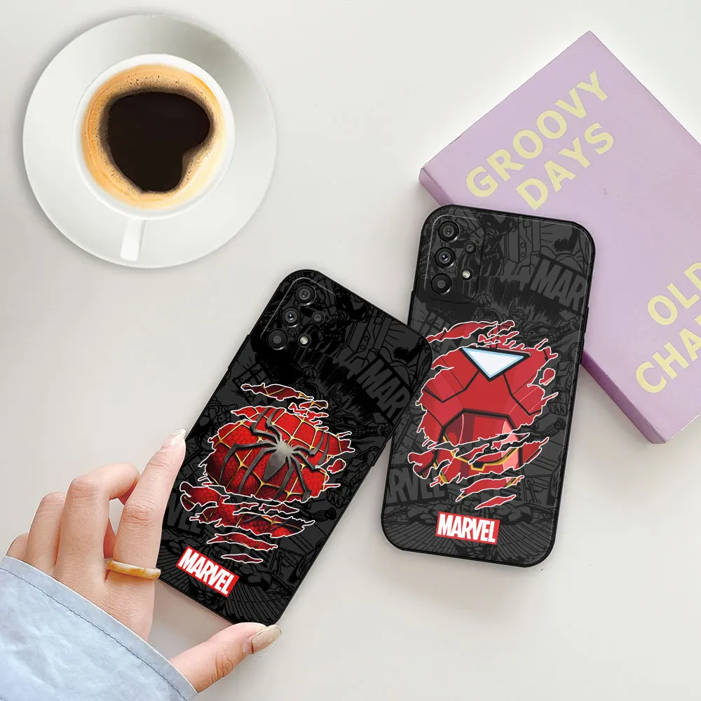 Marvel The Avengers Hero SpiderMan Logo Case For Samsung A90 A80 A73 A72 A71 A55 A54 A53 A52 S A51 A42 A35 A34 A33 A32 A31 Cover