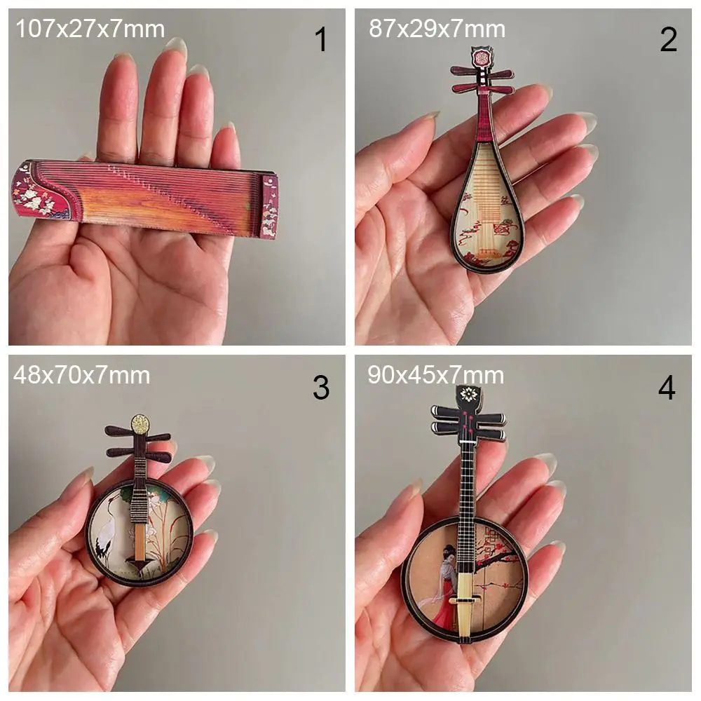 1/6 1/12 Poppenhuis Muziekinstrumenten Hout Courtesan Patroon Chinese Klassieke Instrument Scène Model Speelhuis