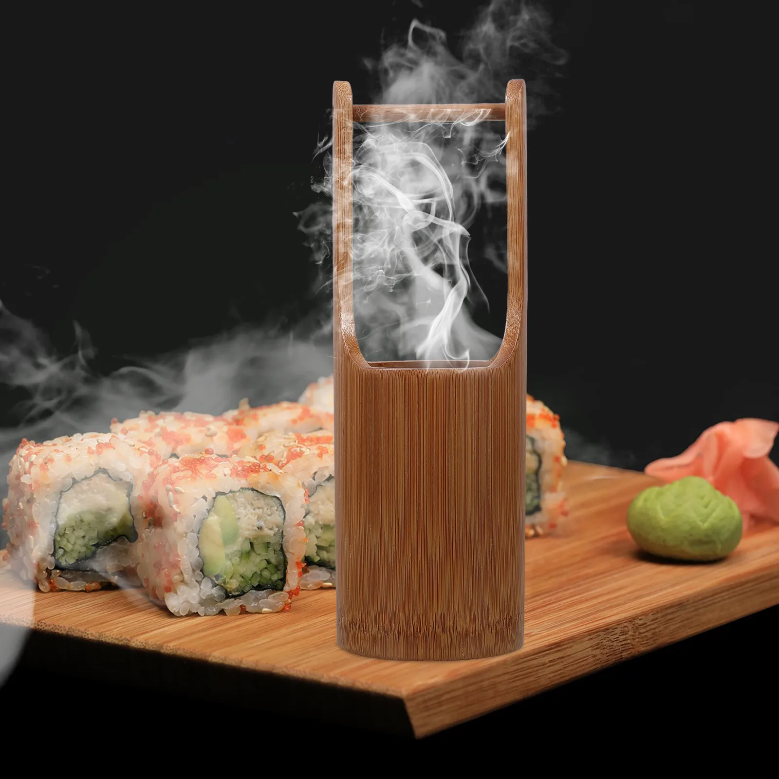 

Ведро для сухого льда, японская тарелка для суши, блюдо для подачи сашими, бамбуковый держатель для кухонной утвари, бамбуковый контейнер для сервировки