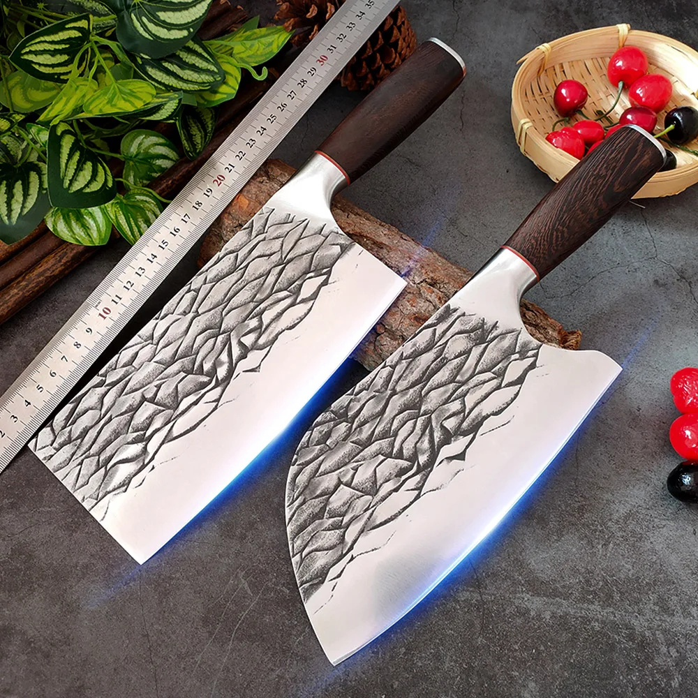 

Utility Cleaver Chinese Chef Knife Hard Clad Blade Stainless Steel Filleting Slicing Broad Butcher Traditional Cooking Utensils