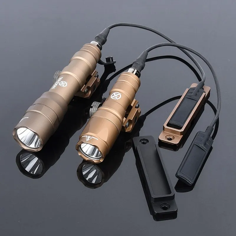 

Tactical M600 M300 Flashlight M300A M600DF High-Power 1400 Lumens White Light Metal Tail Switch Card Slot Fit M-Lok Keymod Rail