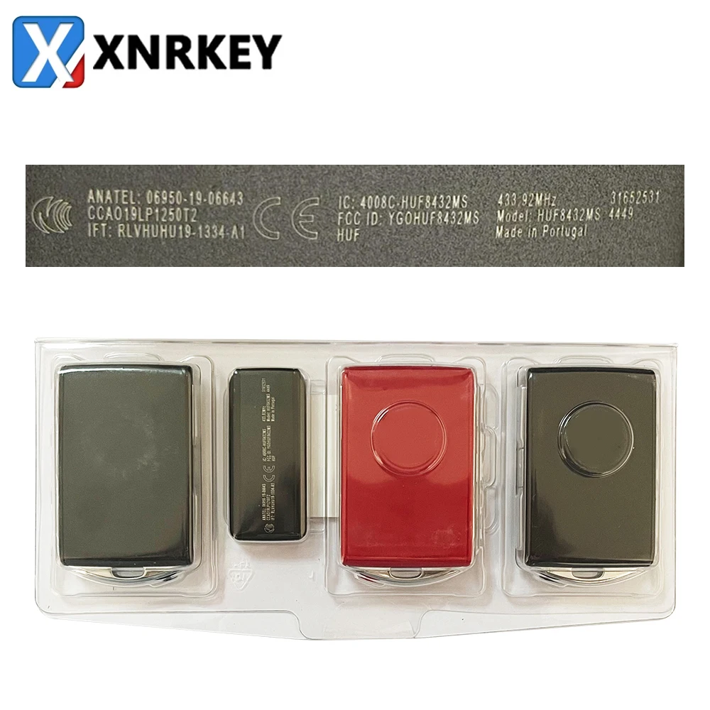 XNRKEY OEM 3 Phím/Bộ 3 Btn Từ Xa Thông Minh Chìa Khóa Xe Ô Tô 8A Chip 433Mhz Cho Volvo S90 S60 s40 XC60 XC90 2016-2021 Móc Khóa Đi YGOHUF8423