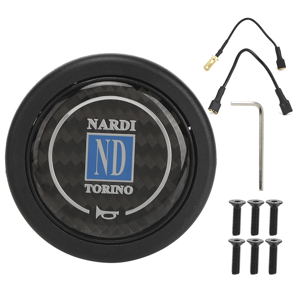 Kit de bocina de fibra de carbono para 6, accesorio modificado para volante de coche Nardi