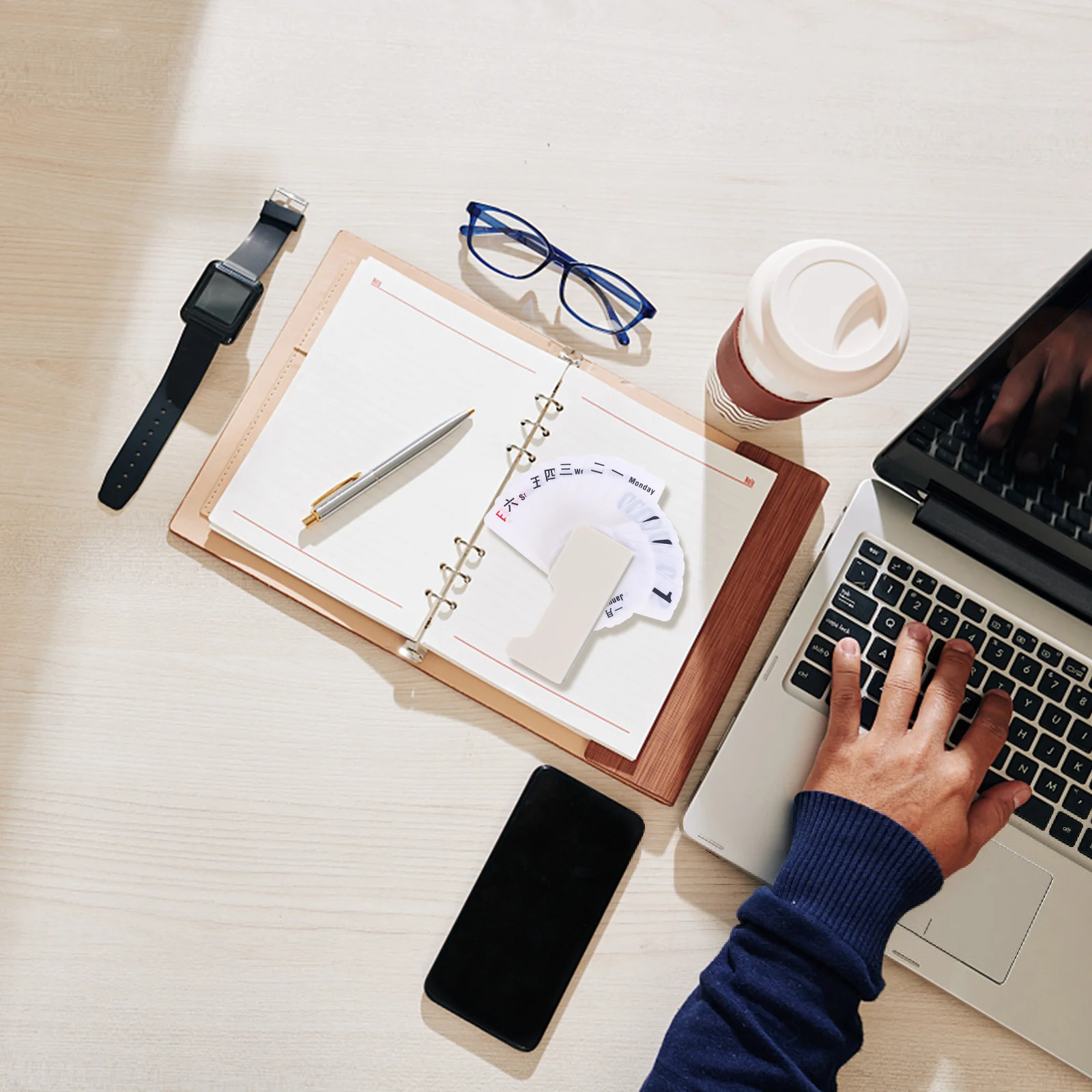 

Plastic Tabletop Manual Turning Perpetual Calendar Nordic Style Creative Desktop Calendar For Home Dorm Room