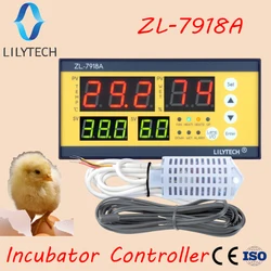 ZL-7918A, yumurta kuluçka denetleyici, çok işlevli otomatik sıcaklık nem kontrolü, 100-240Vac,CE,ISO,Lilytech