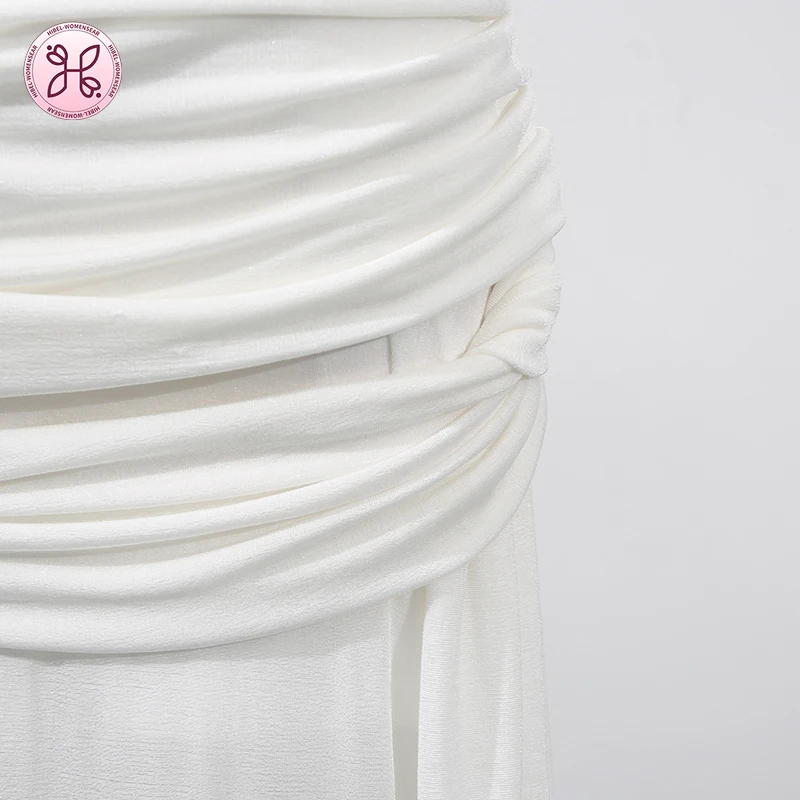 Solid Spliced Backless Bodycon Dresses for Women Halter Neck Sleeveless Patchwork Sheer Sexy Folds Evening Midi Dress Female