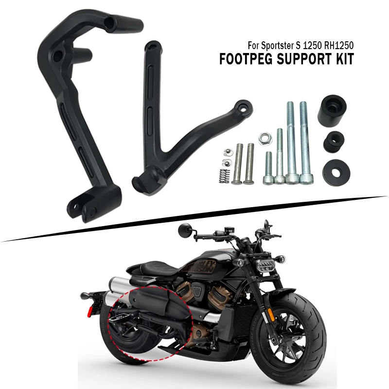 Motorcycle Accessories Rear Passenger Footpeg Support Kit Fit For Sportster S 1250 RH1250 RH 1250 2021 2022