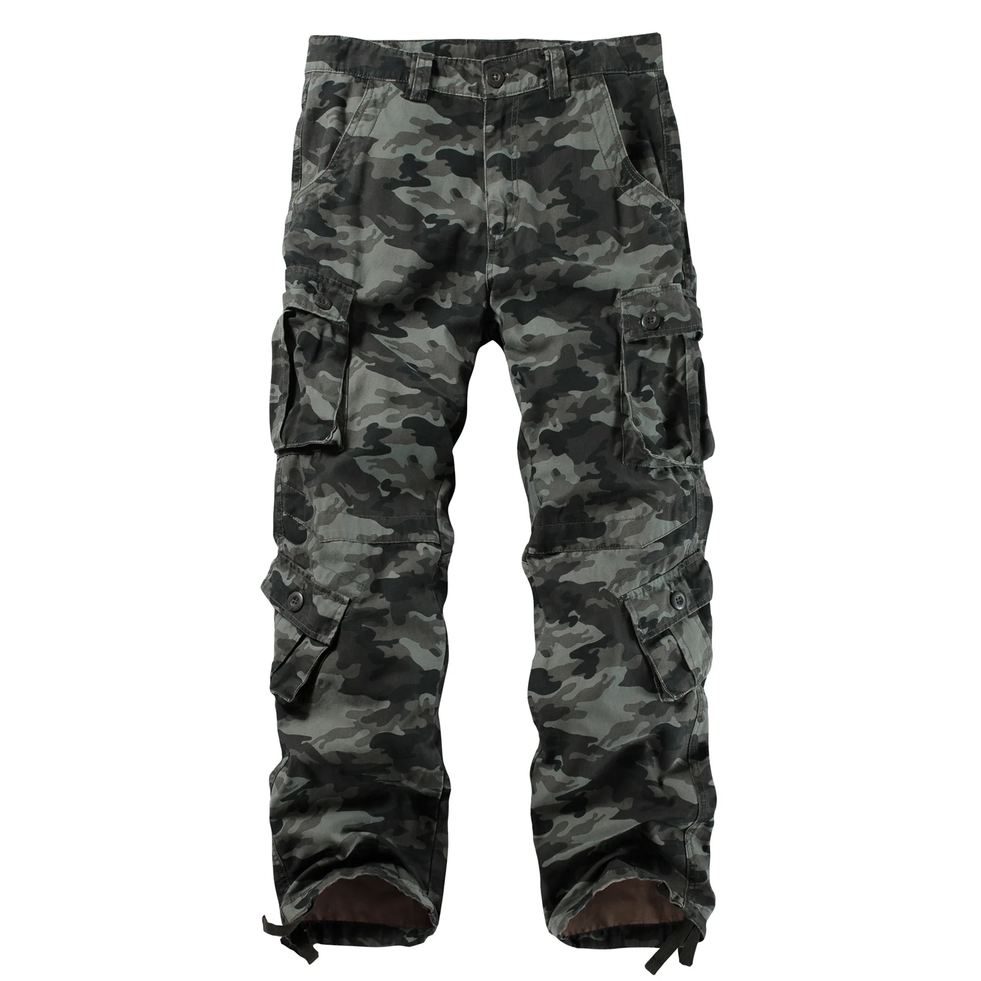 AKARMY Men's Casual Cargo Pants Military Army Camo Pants with 8 Pockets(No Belt)